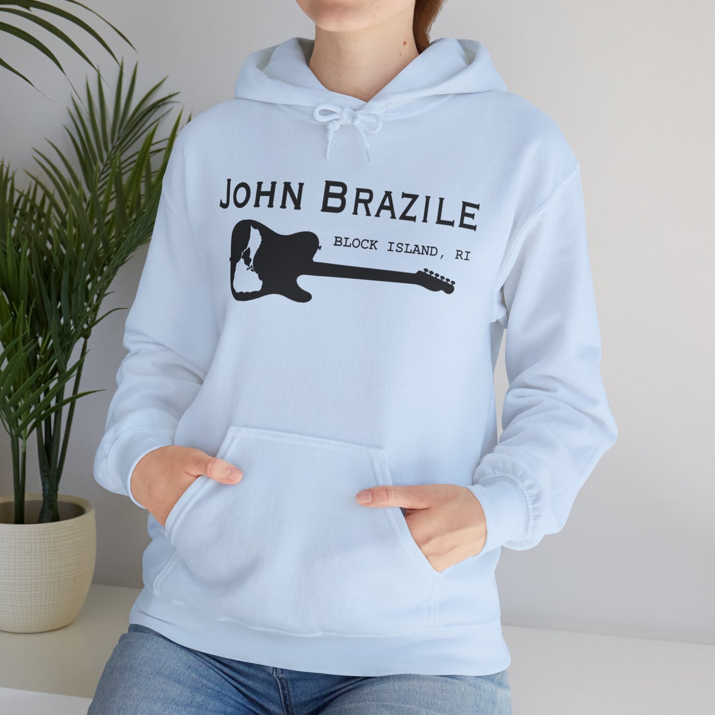 Silhouetted Block Island Guitar - John Brazile Hoodie