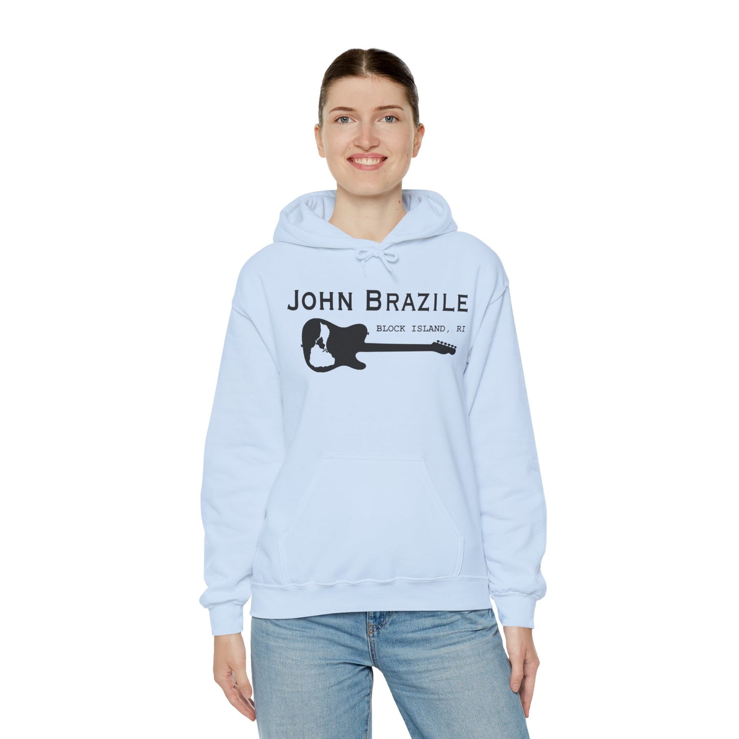 Silhouetted Block Island Guitar - John Brazile Hoodie