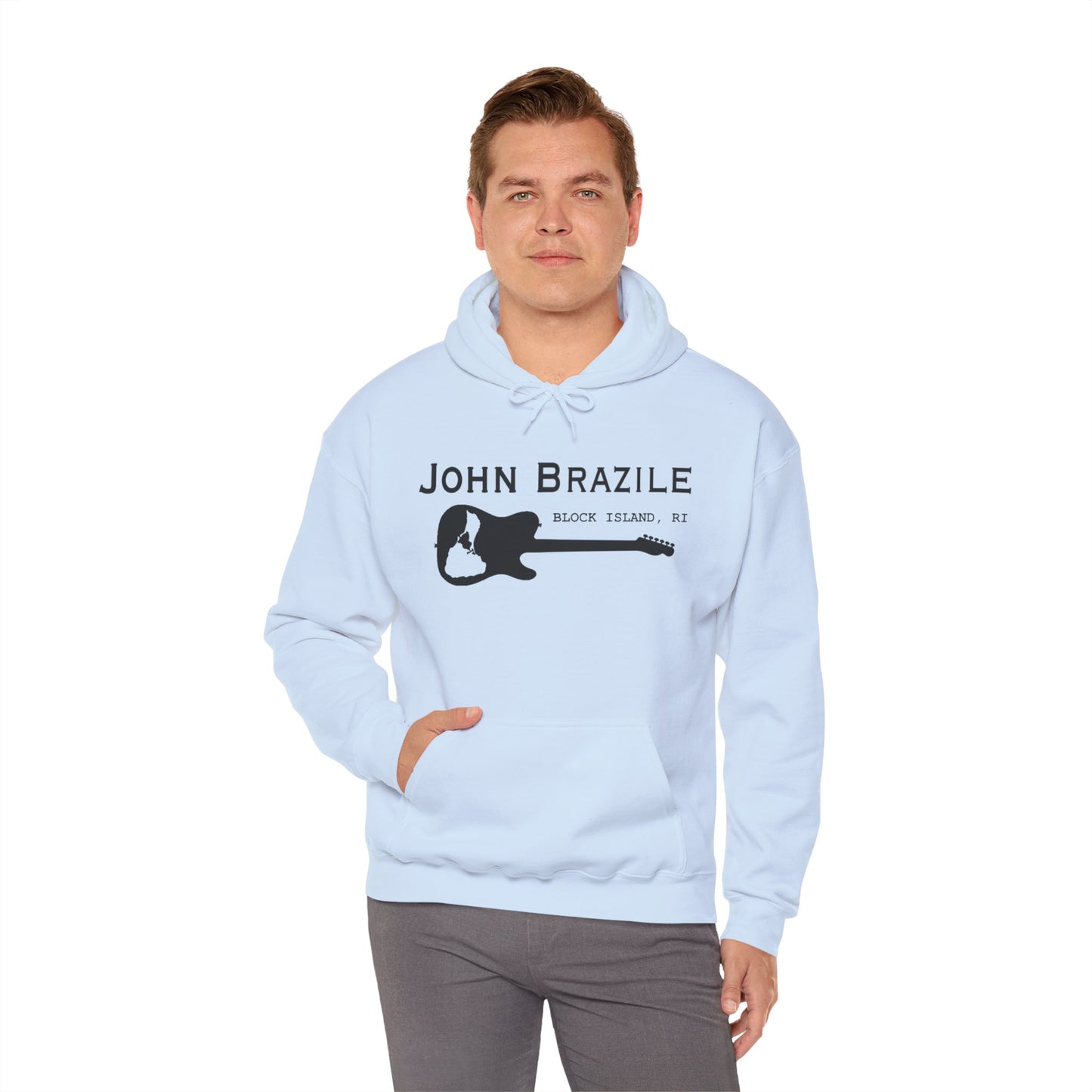 Silhouetted Block Island Guitar - John Brazile Hoodie