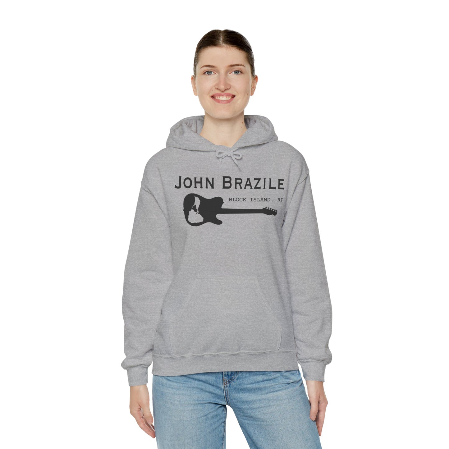 Silhouetted Block Island Guitar - John Brazile Hoodie