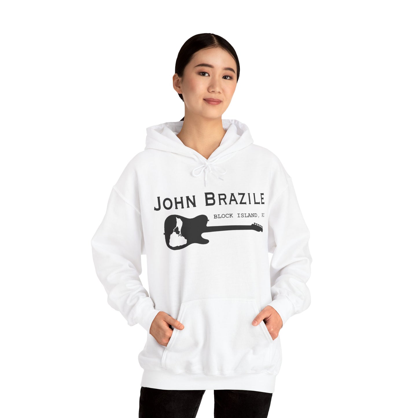 Silhouetted Block Island Guitar - John Brazile Hoodie