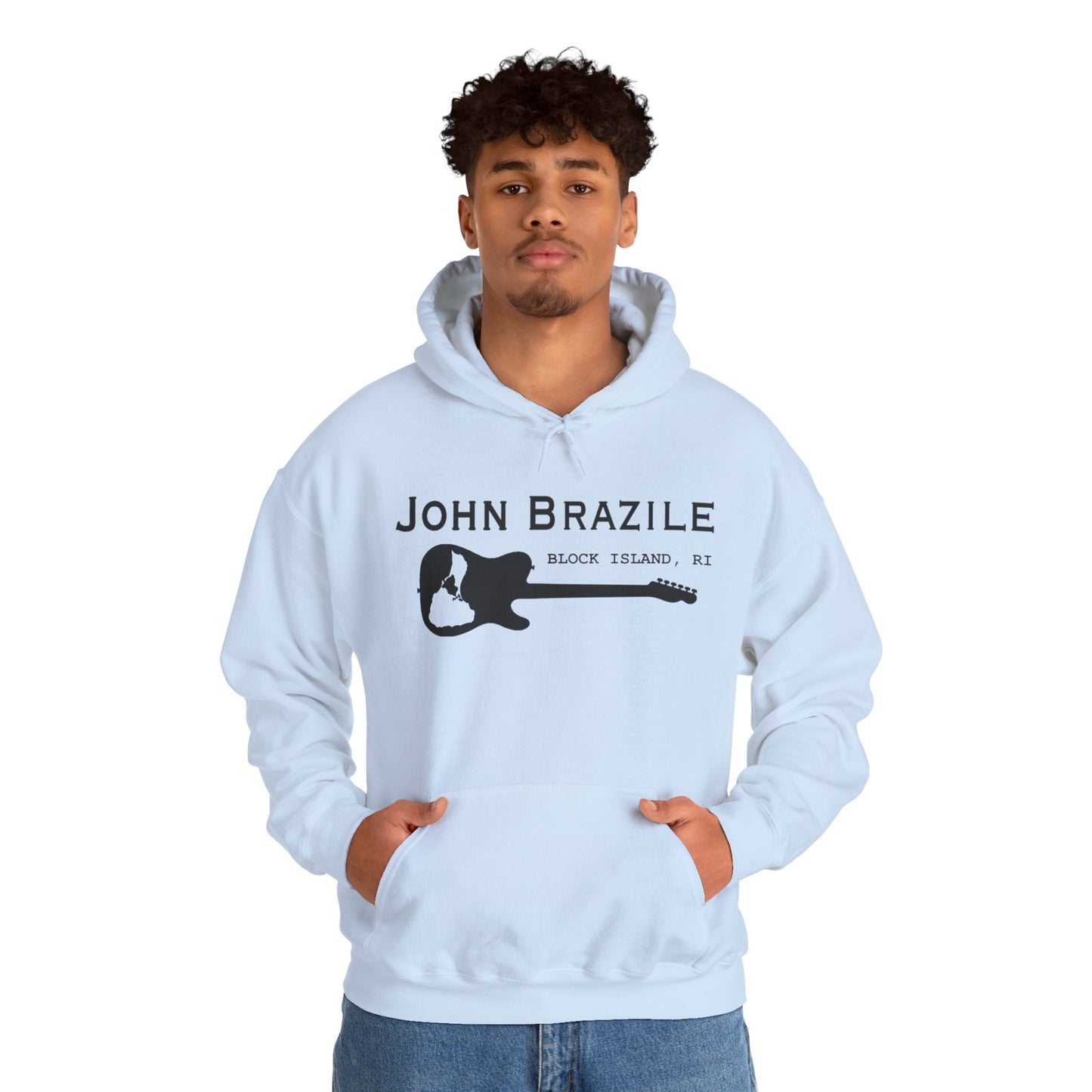 Silhouetted Block Island Guitar - John Brazile Hoodie